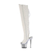 SPECTATOR-3019 Plateau Peeptoe Overknee Stiefel - Weiß von Pleaser – Ansicht 3
