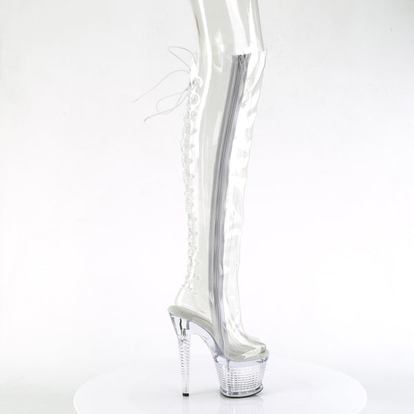 SPECTATOR-3019C Overknee Peeptoe Stiefel - PVC durchsichtig von Pleaser – Ansicht 5