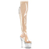 SPECTATOR-3019C Overknee Peeptoe Stiefel - PVC durchsichtig von Pleaser