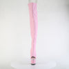 SPECTATOR-3030 Plateau Overknee Peeptoe Stiefel rosa silber von Pleaser – Ansicht 2