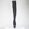 SPECTATOR-3030 Plateau Overknee Peeptoe Schnürr Stiefel schwarz silber von Pleaser – Ansicht 2
