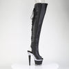 SPECTATOR-3030 Plateau Overknee Peeptoe Schnürr Stiefel schwarz silber von Pleaser – Ansicht 5