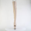 SPECTATOR-3030 Plateau Overknee Peeptoe Stiefel beige von Pleaser – Ansicht 2