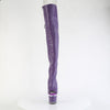 SPECTATOR-3030 Plateau Overknee Peeptoe Schnürr Stiefel violett Silber von Pleaser – Ansicht 2