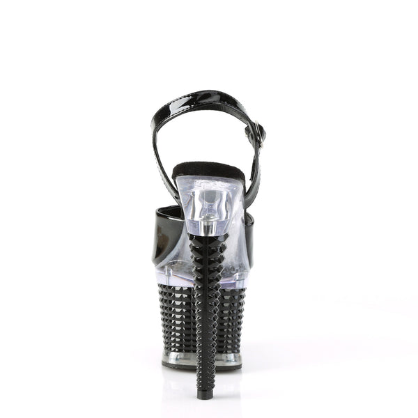 SPECTATOR-709 Plateau Sandaletten - Schwarz/Chrome von Pleaser – Ansicht 4