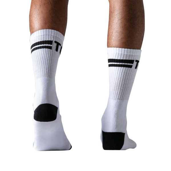 Herren Sportsocken - Komfortabel, stylisch & leistungsstark, Weiß-Schwarz | TOF Paris