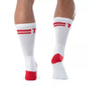 Herren Sportsocken - Komfortabel, stylisch & leistungsstark, Weiß-Rot | TOF Paris