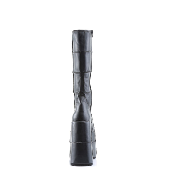 STACK-301 Plateau Stiefel - PU Schwarz von DemoniaCult – Ansicht 4