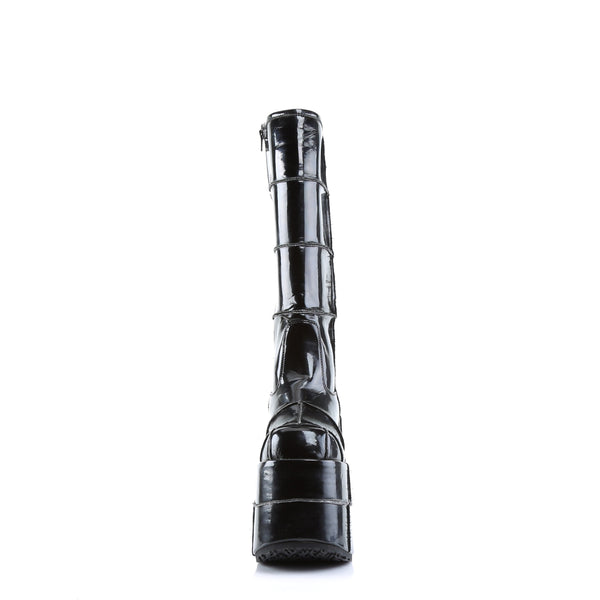 STACK-301 Plateau Stiefel - Lack Schwarz von DemoniaCult – Ansicht 2