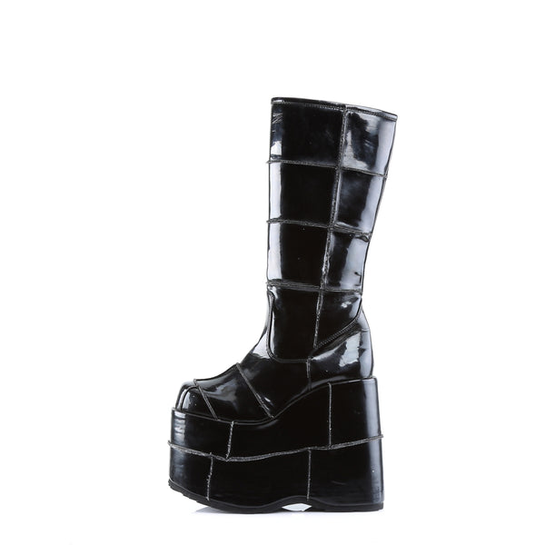STACK-301 Plateau Stiefel - Lack Schwarz von DemoniaCult – Ansicht 3