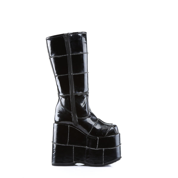STACK-301 Plateau Stiefel - Lack Schwarz von DemoniaCult – Ansicht 5