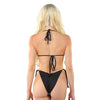 Schwarzes verführerisches klassisches String Bikini Set mit Strass von Pleaser Dancewear – Ansicht 4