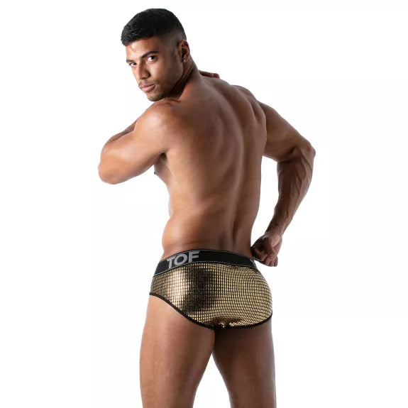 Slips mit Glitzereffekt & Jacquard-Bund - Gold | TOF Paris