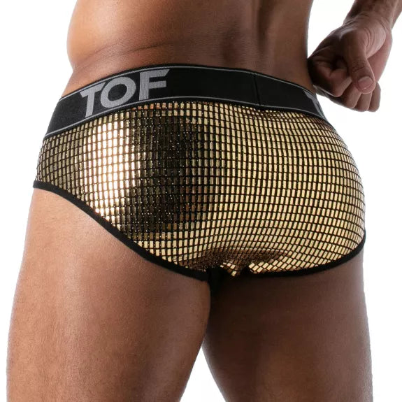 Slips mit Glitzereffekt & Jacquard-Bund - Gold | TOF Paris
