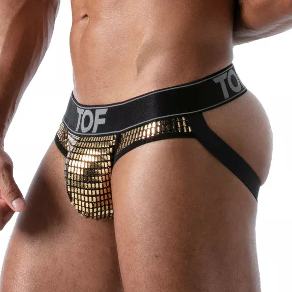 Jockbrief mit Glitzereffekt und komfortabler Fronttasche - Gold | TOF Paris