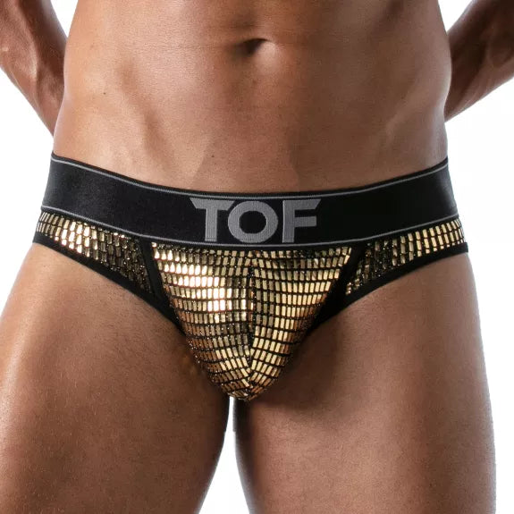 Jockbrief mit Glitzereffekt und komfortabler Fronttasche - Gold | TOF Paris