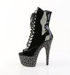 STARDANCE-1021 Plateau Stiefeletten Schwarz Lack Peeptoe von Pleaser – Ansicht 3