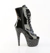 STARDANCE-1021 Plateau Stiefeletten Schwarz Lack Peeptoe von Pleaser – Ansicht 5