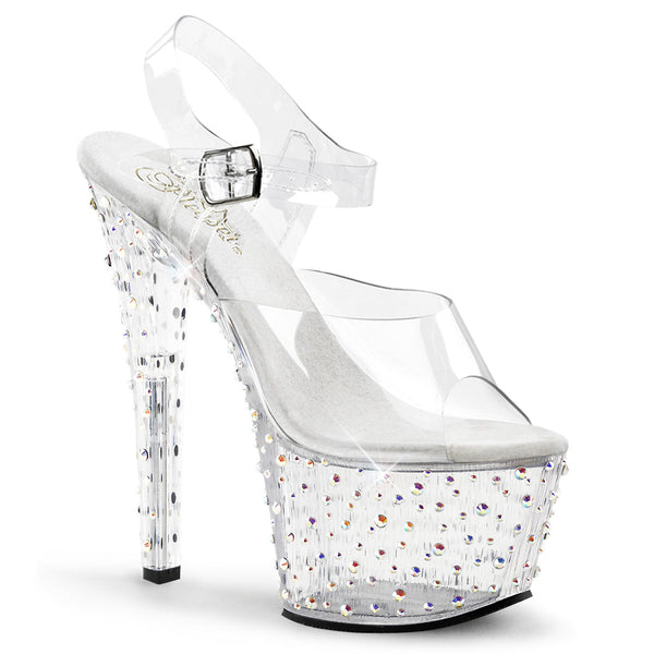 STARDANCE-708 Plateau Sandaletten Transparent von Pleaser