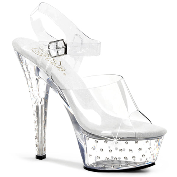 STARDUST-608 Plateau Sandaletten klar von Pleaser