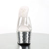 STARDUST-701 Plateau Pantoletten Silber Glitzer von Pleaser – Ansicht 2