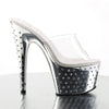 STARDUST-701 Plateau Pantoletten Silber Glitzer von Pleaser – Ansicht 5