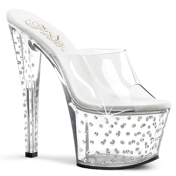 STARDUST-701 Plateau Pantoletten Glitzer von Pleaser