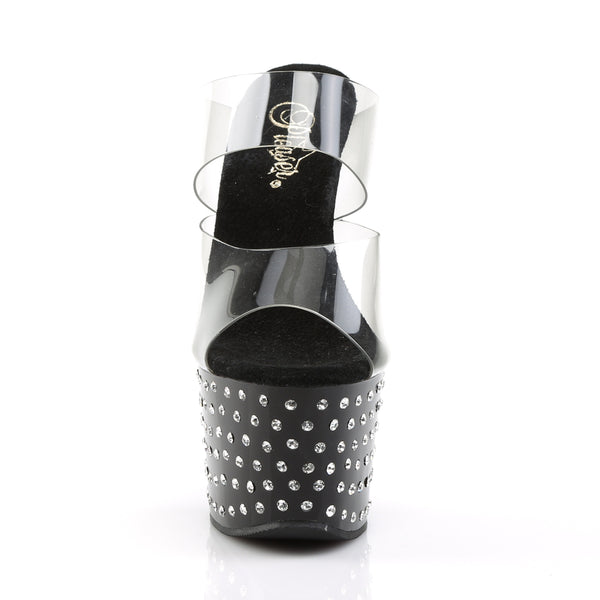 STARDUST-702 Plateau Pantoletten Schwarz/Transparent von Pleaser – Ansicht 2