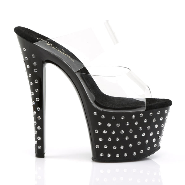 STARDUST-702 Plateau Pantoletten Schwarz/Transparent von Pleaser – Ansicht 5