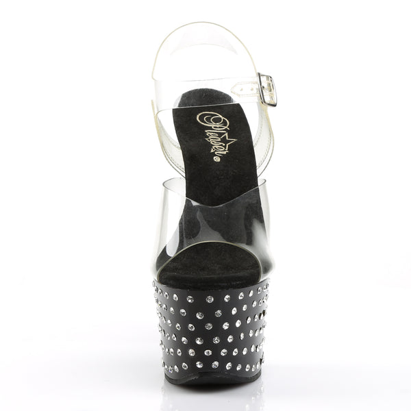 STARDUST-708 Plateau Sandaletten Schwarz | Pleaser