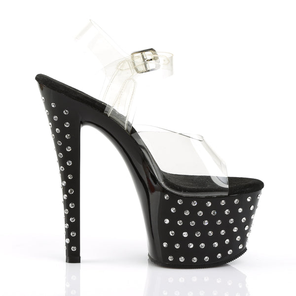 STARDUST-708 Plateau Sandaletten Schwarz | Pleaser