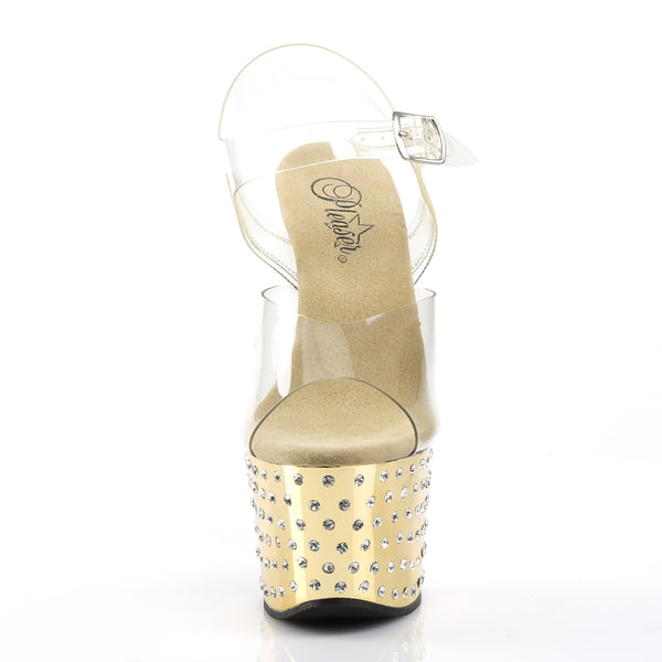 STARDUST-708 Plateau Sandaletten Gold | Pleaser