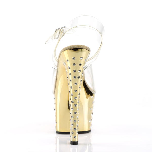 STARDUST-708 Plateau Sandaletten Gold | Pleaser