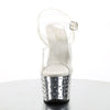 STARDUST-708 Plateau Sandaletten Silber | Pleaser