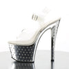 STARDUST-708 Plateau Sandaletten Silber | Pleaser