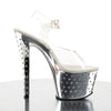 STARDUST-708 Plateau Sandaletten Silber | Pleaser