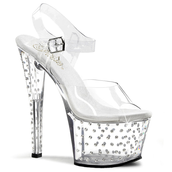 STARDUST-708 Plateau Sandaletten transparent | Pleaser