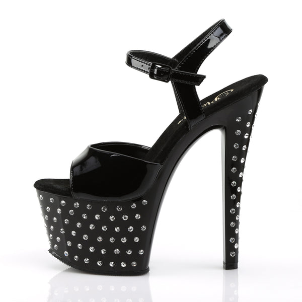 STARDUST-709 Plateau Sandaletten Lack Schwarz von Pleaser – Ansicht 3