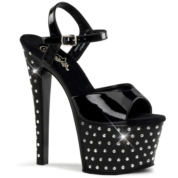 STARDUST-709 Plateau Sandaletten Lack Schwarz von Pleaser