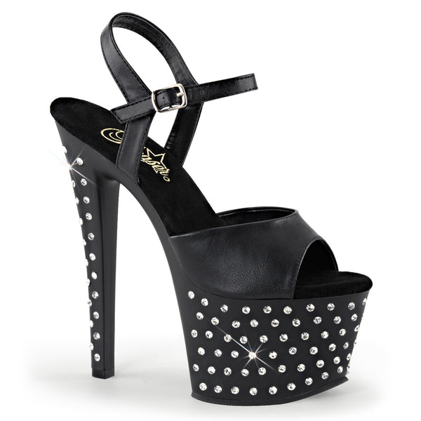 STARDUST-709 Plateau Sandaletten Matt Schwarz von Pleaser