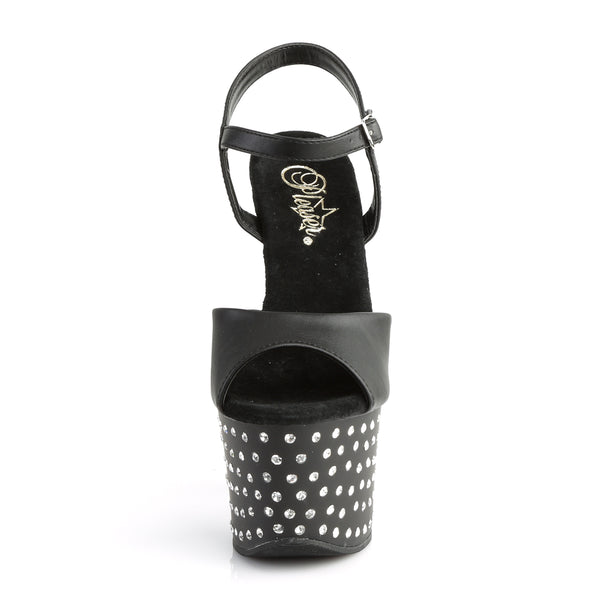 STARDUST-709 Plateau Sandaletten Matt Schwarz von Pleaser – Ansicht 2