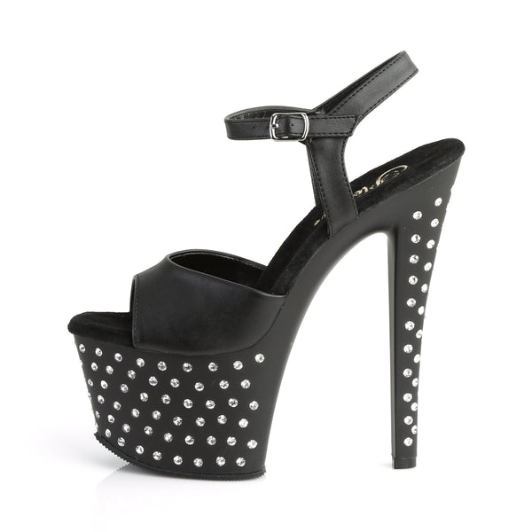 STARDUST-709 Plateau Sandaletten Matt Schwarz von Pleaser – Ansicht 3