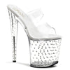 STARDUST-802 Plateau Pantoletten transparent von Pleaser