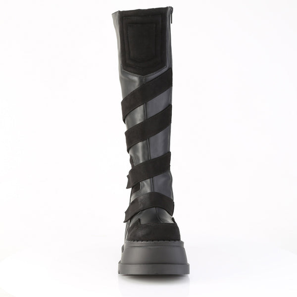 STOMP-228 Plateau Stiefel - Schwarz Matt von DemoniaCult – Ansicht 2