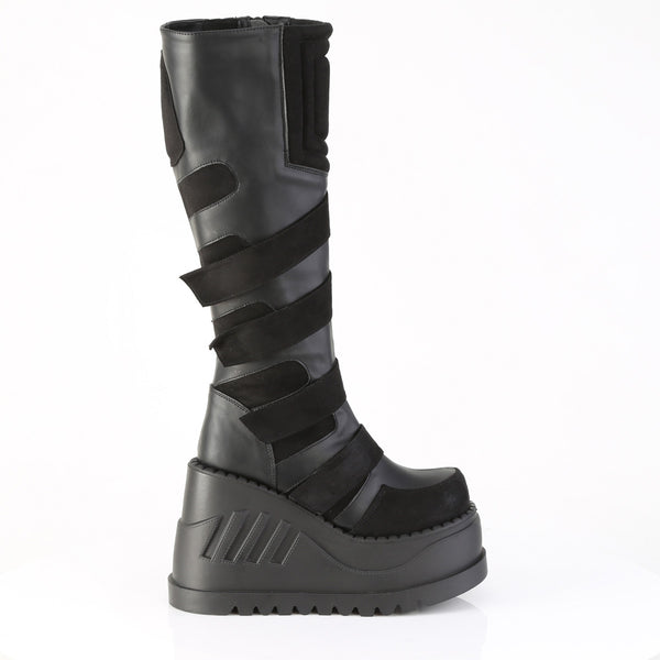 STOMP-228 Plateau Stiefel - Schwarz Matt von DemoniaCult – Ansicht 5