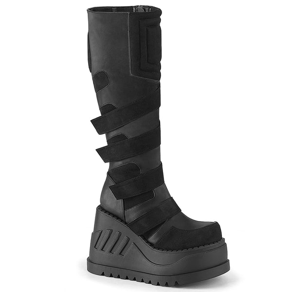 STOMP-228 Plateau Stiefel - Schwarz Matt von DemoniaCult