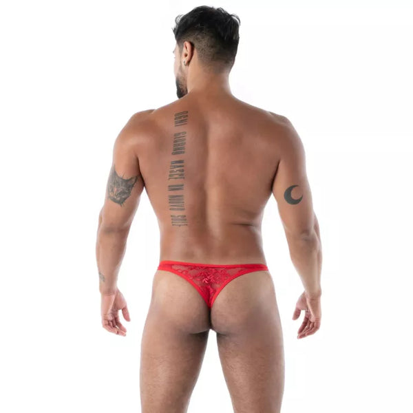 Roter Fluid Lace-String von TOF Paris – Ansicht 2
