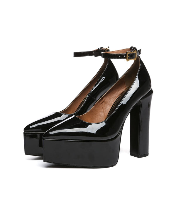 STYLET Plateau Sandaletten Schwarz Lack | Giaro SALE