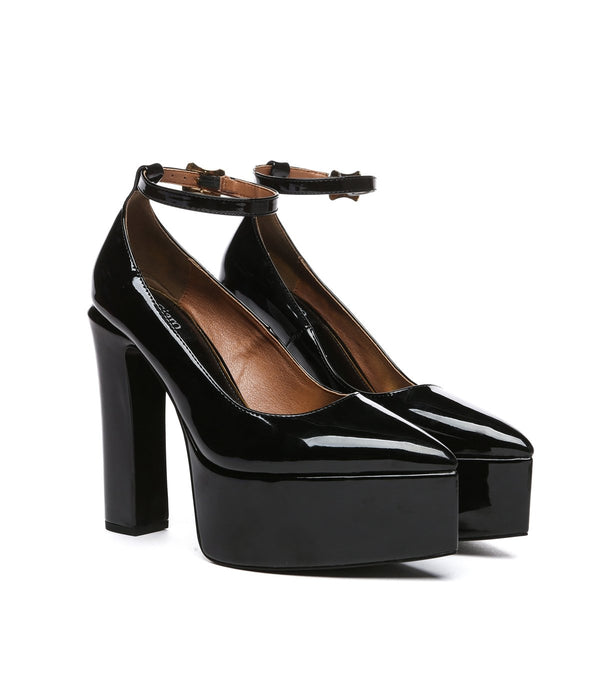 STYLET Plateau Sandaletten Schwarz Lack | Giaro SALE