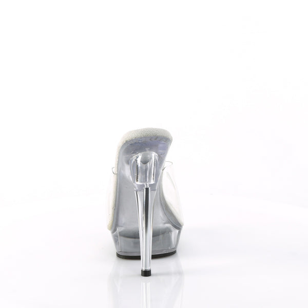 SULTRY-601 Plateau Pantoletten - Transparent von Fabulicious – Ansicht 4